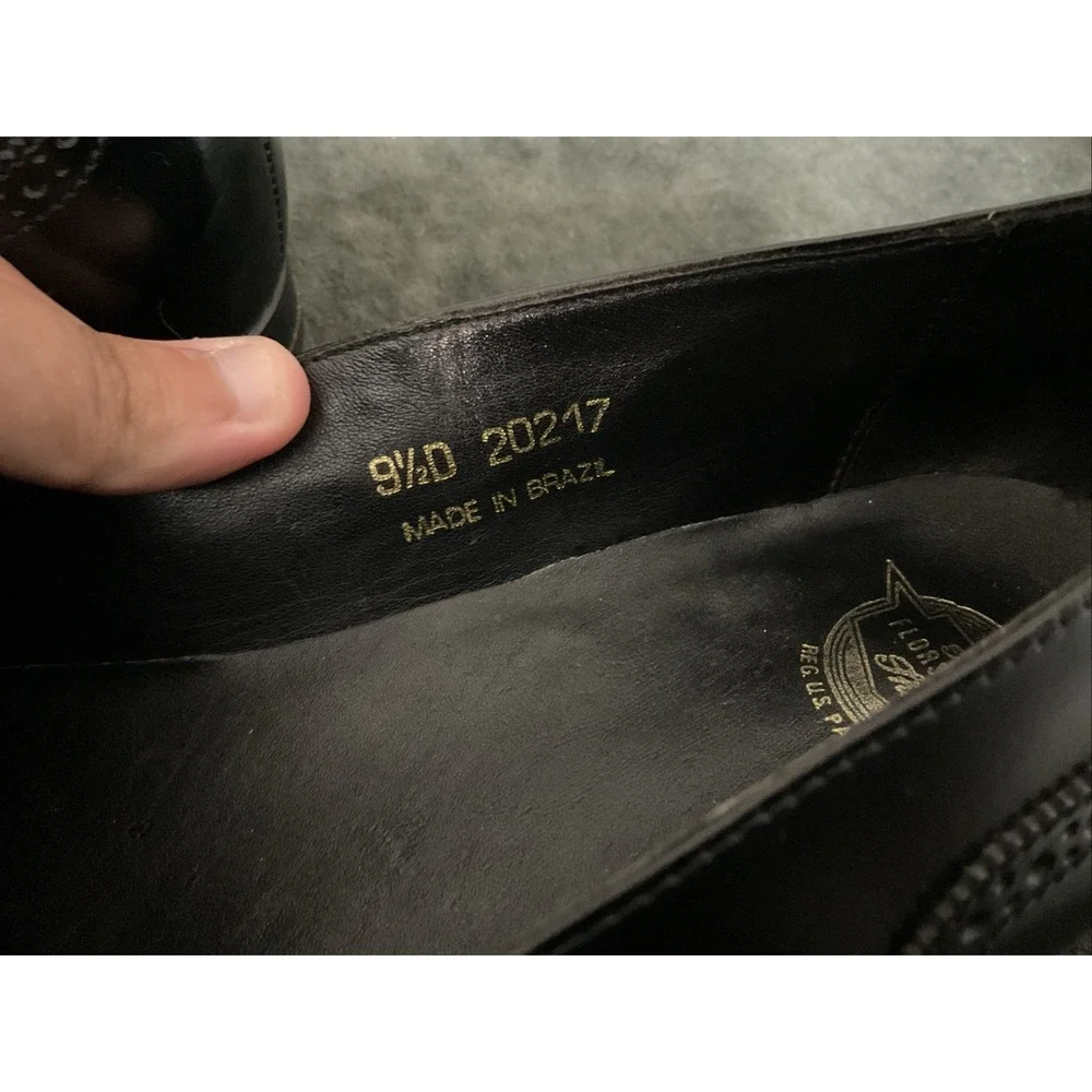 Men's Florsheim Black Leather Dress Shoes Wingtip Size 9.5D 20217 Brazil